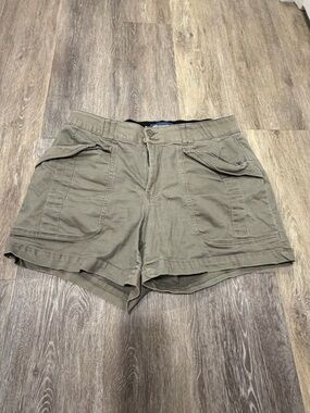 Democracy Olive Green Cargo Shorts with Front Patch Pockets